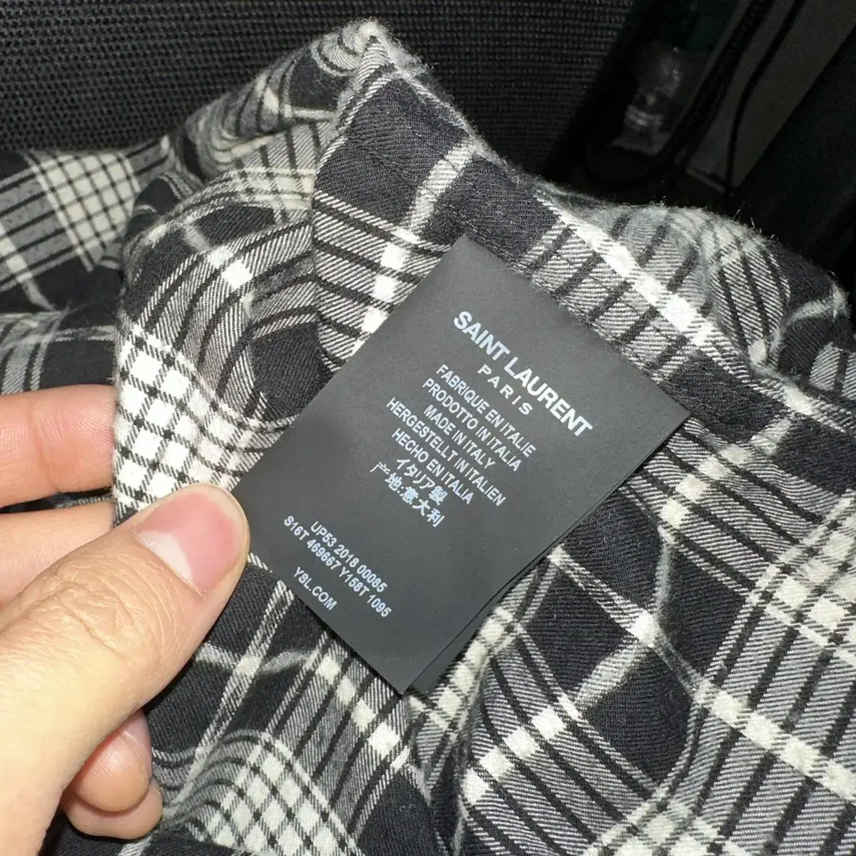 SAINT LAURENT 2018 black flannel shirt