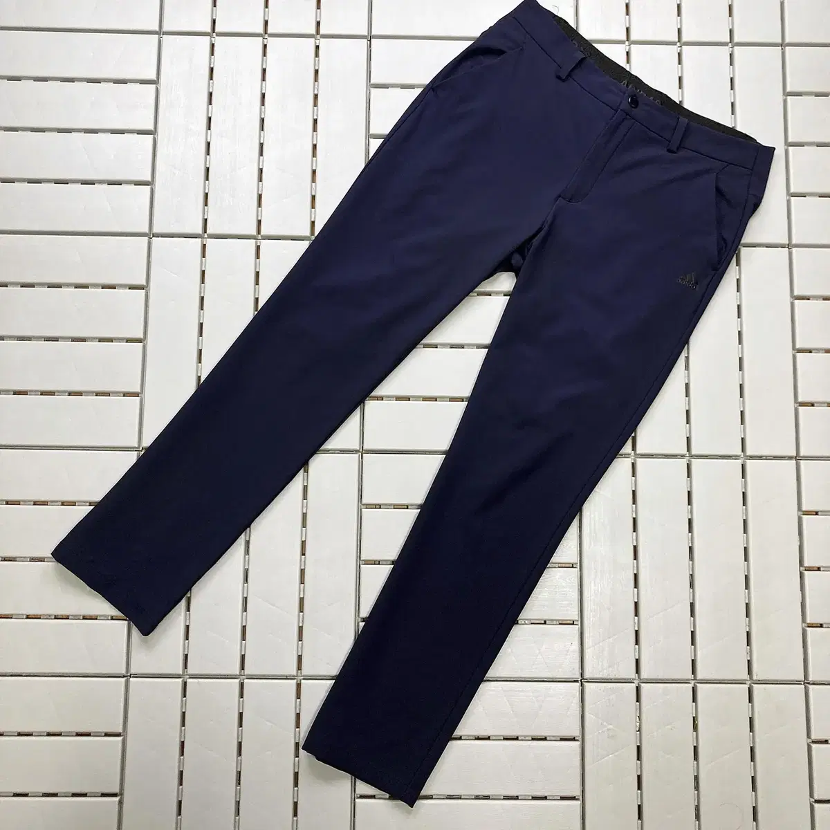 [33] Adidas charcoal-colored straight-fit technical span slacks