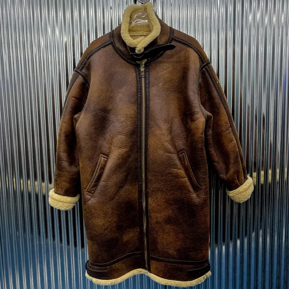 100% Sheepskin Fleece B-3 Mustang Coat (Domestic L) J49