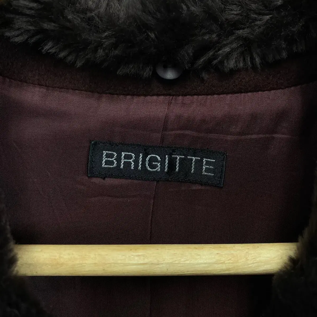 빈티지 BRIGITTE 퍼 카라넥 앙고라 롱코트