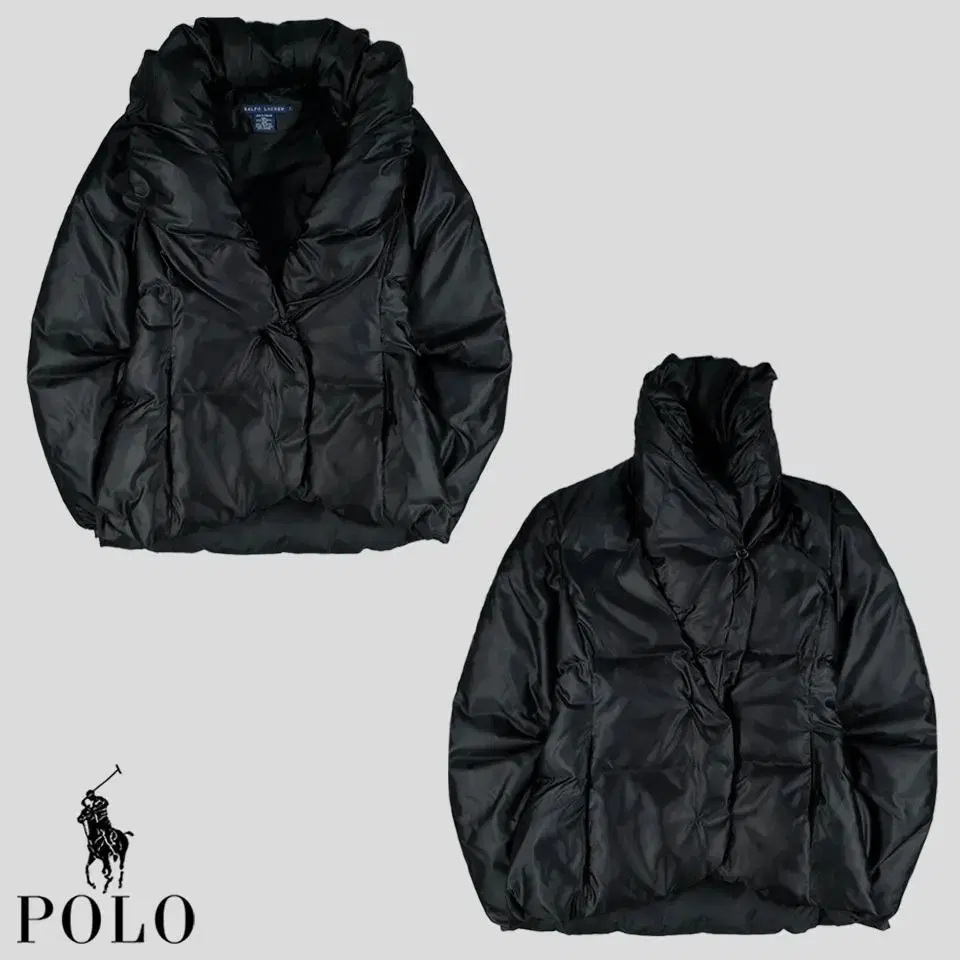 Polo Ralph Lauren Black Old Money duck down shawl kara padded down jumper WOMAN