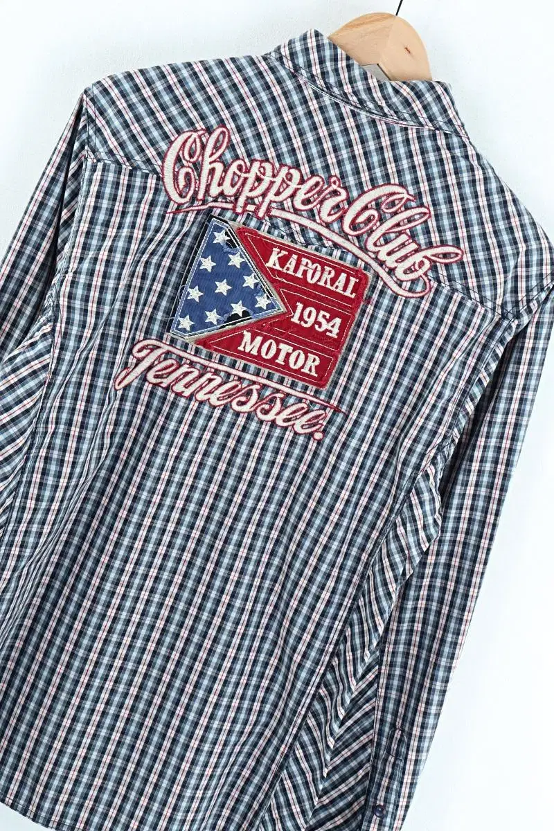 (L) BrandVintage Shirt Southern Check Stars and Stripes Embroidered Limited Edition-9F73