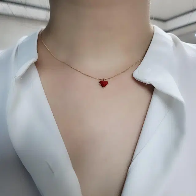 14k 18k 하트 에폭시 목걸이