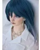 6-7 inch blue wig for sphere jointed dolls