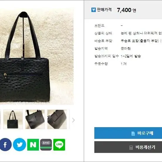 타케치 타조가죽 숄더백