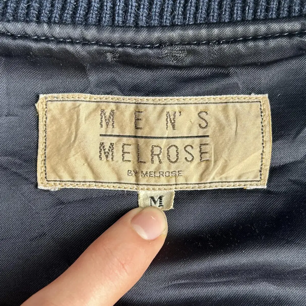 Men's Melrose 아치 로고 울 레더 바시티 자켓