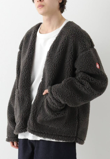 [XL] CarveMt Furry Cardigan Charcoal