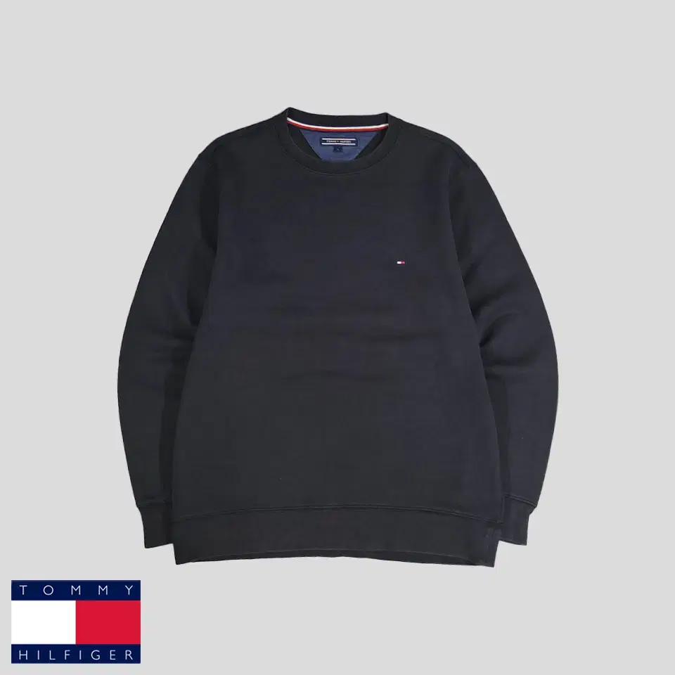 Tommy Hilfiger Pigment Black Tommy Logo Cotton Blend Sweat Simple Casual Man Tee