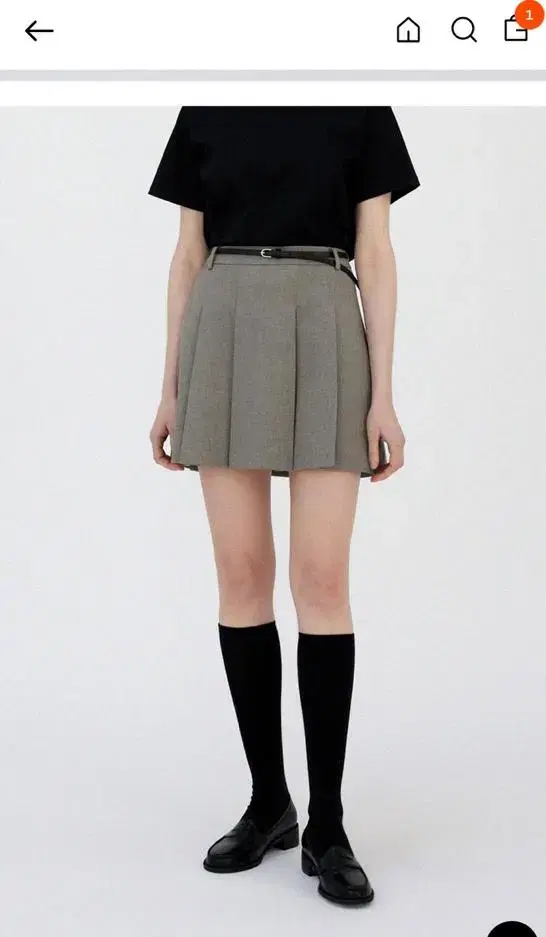 링서울 플리츠 치마 pleated short skirt-gray s사이즈