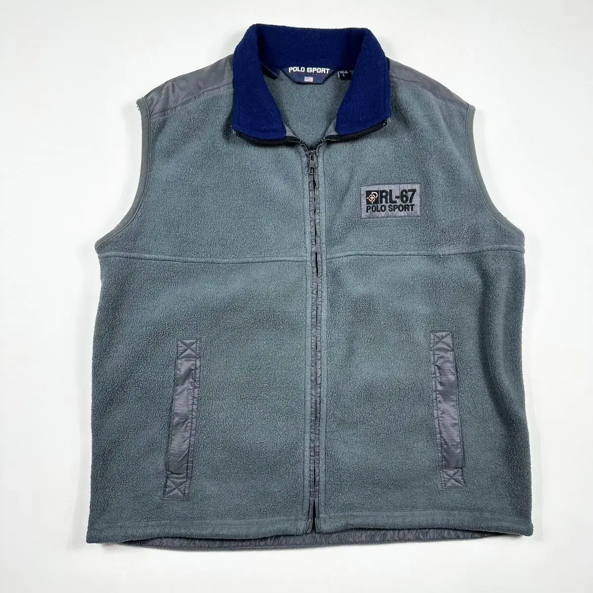 (L) Polosport USA Fleece Hooded Vest