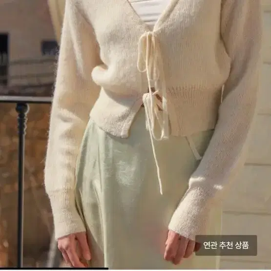 벰버/ROSE RIBBON CARDIGAN_IVORY