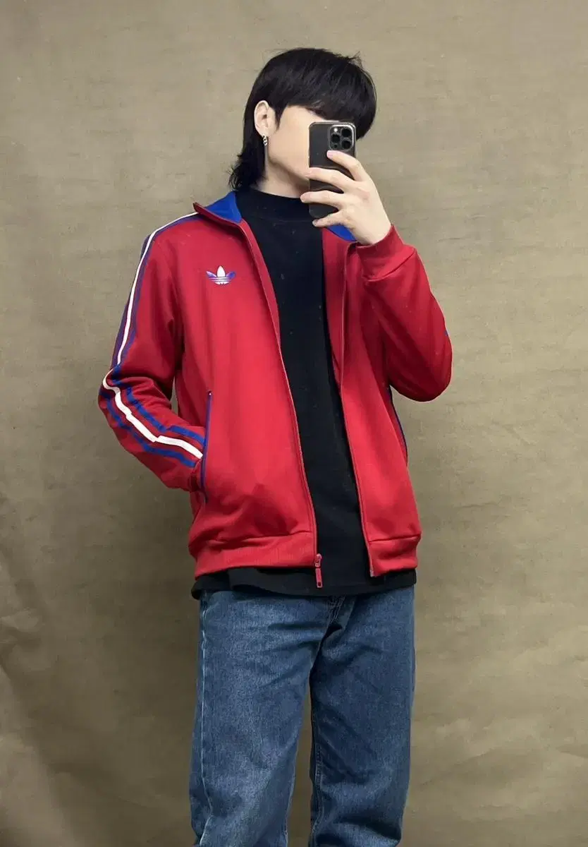 Adidas Red 3 Stripe Jersey 100