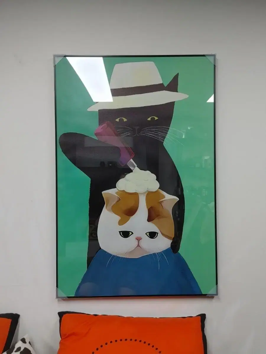 고양이그림 고양이액자 대형 그림 액자 인테리어액자 인테리어소품 팝아트