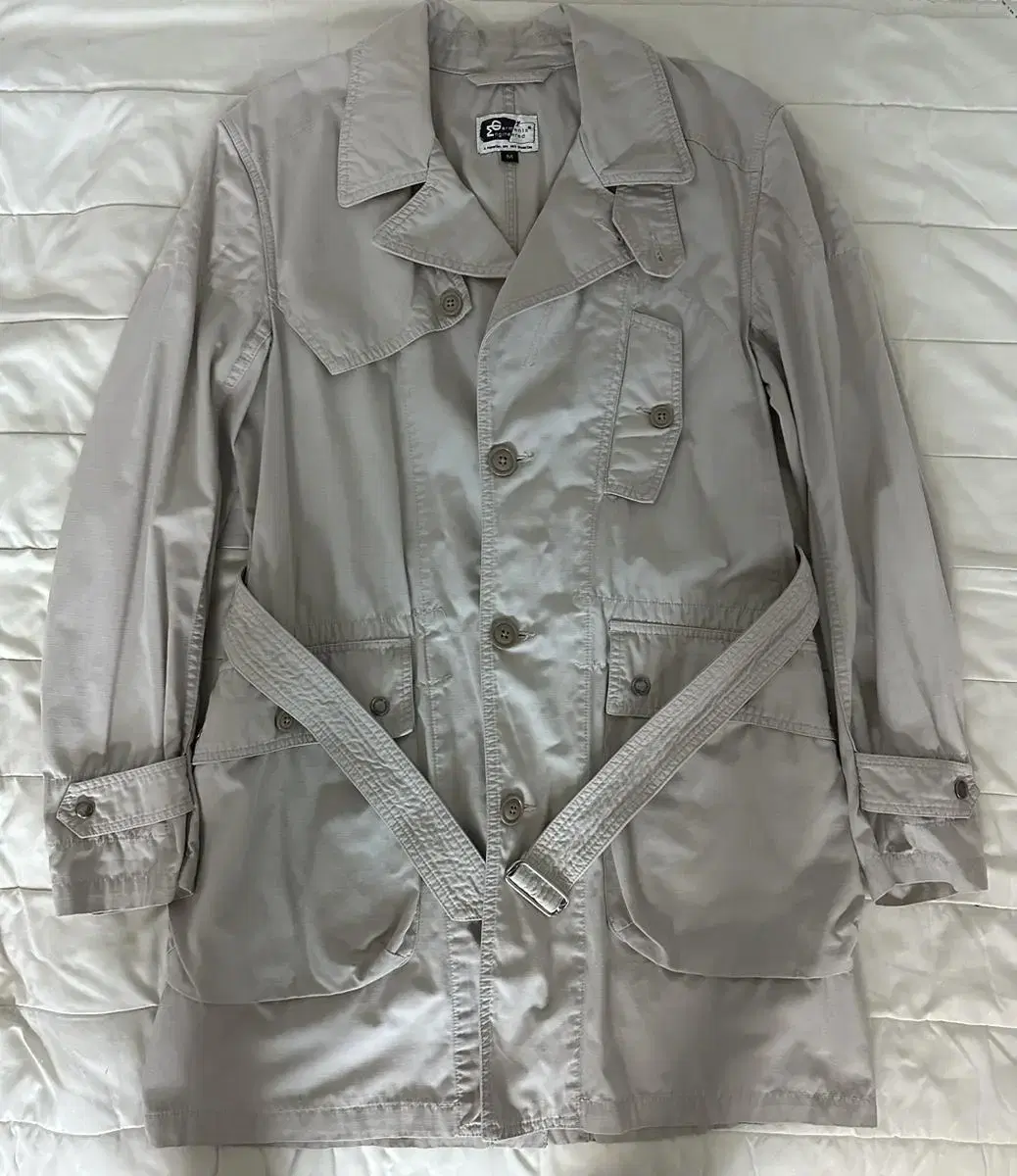 [M] Engineered Garments Nylon Trench Coat Jacket in Ivory