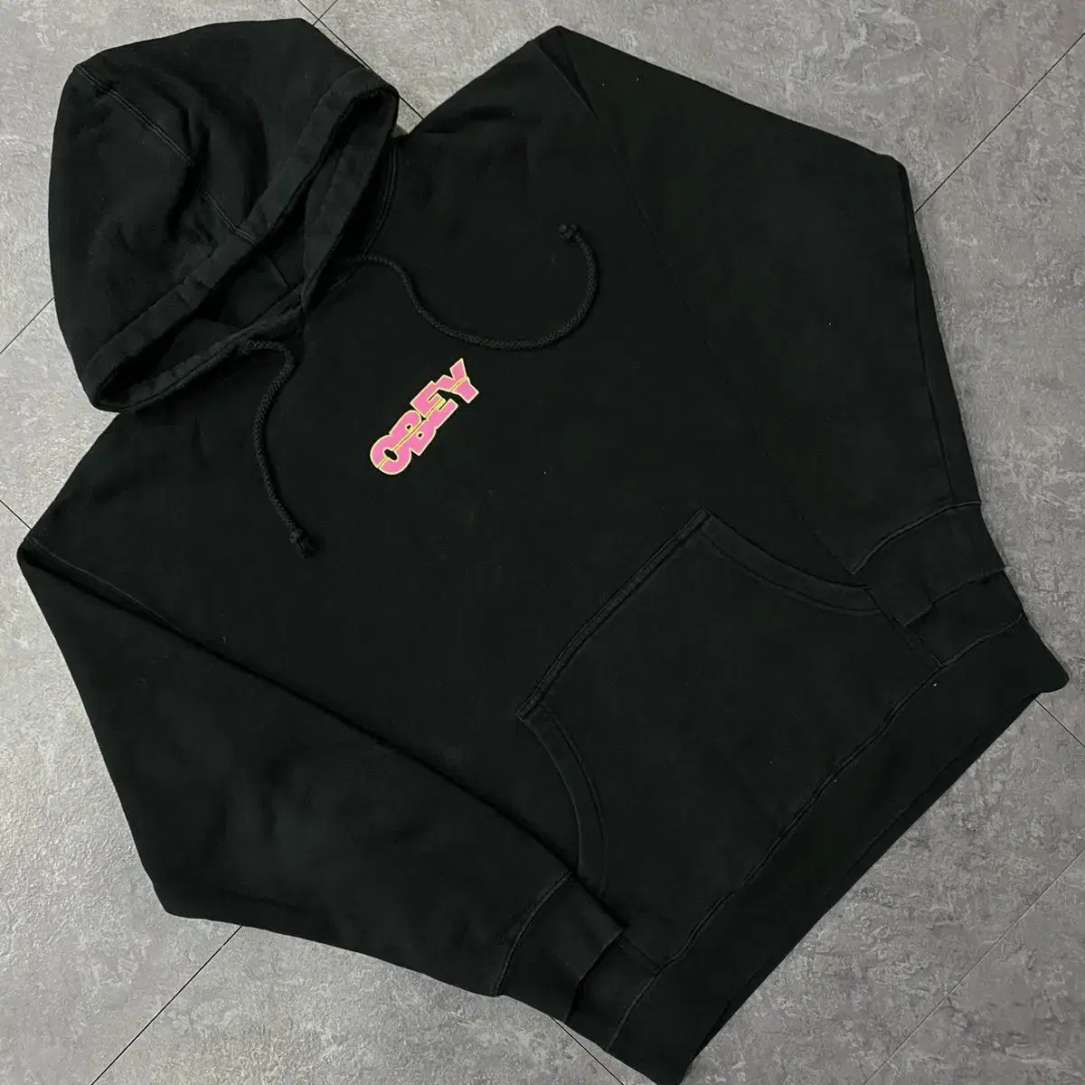 Obey Center Logo Black Hoodie