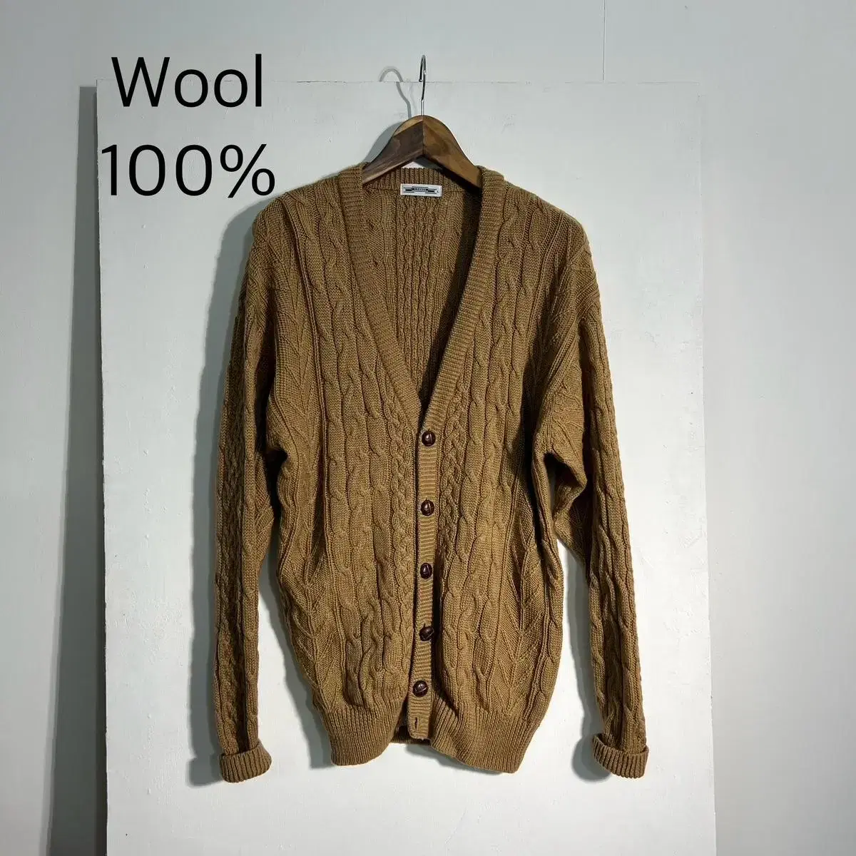 남성 Wool 100% 가디건 L