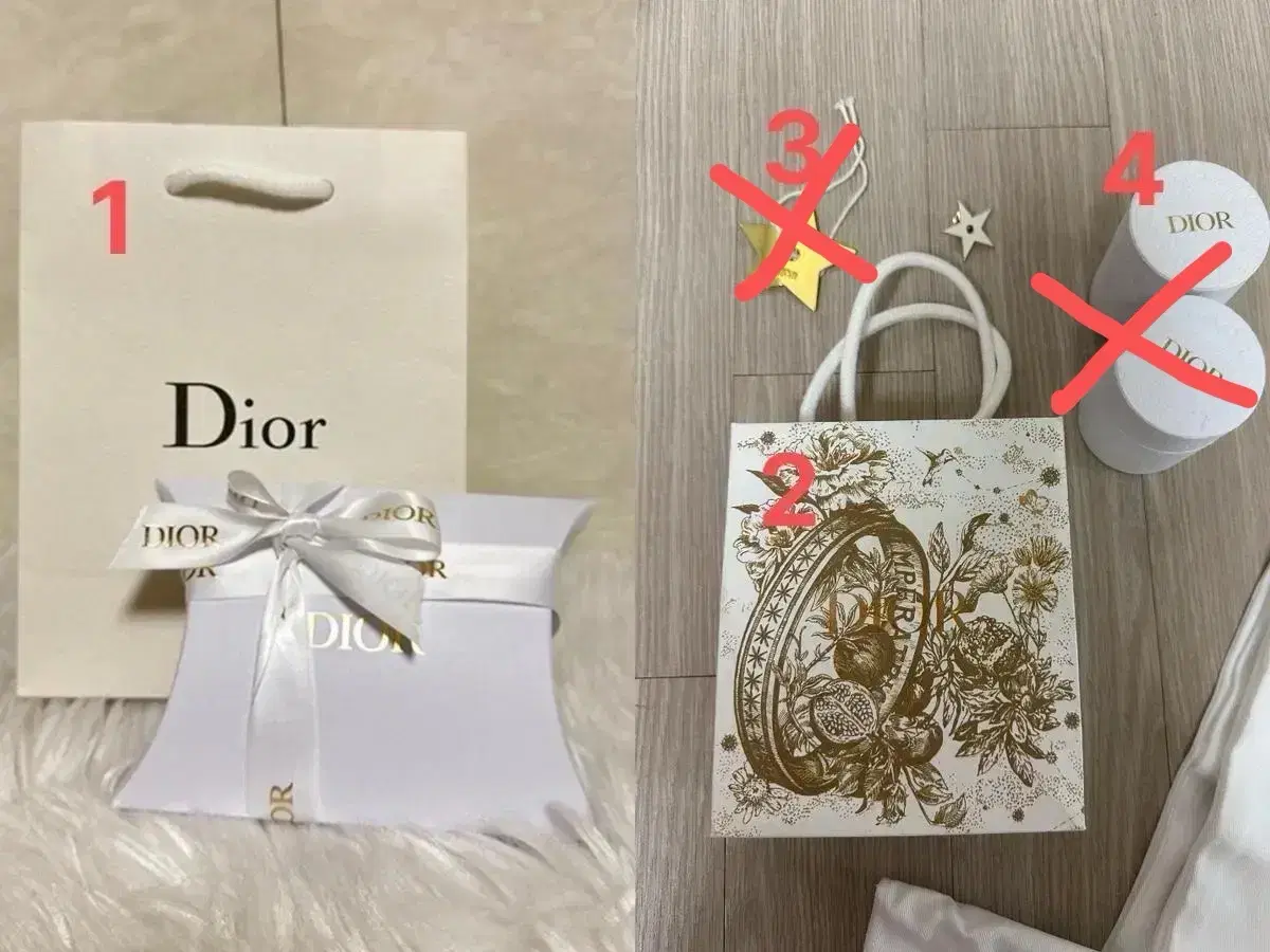 Dior Holiday Gift Bag Paper Bag Gift Box (Genuine) Box