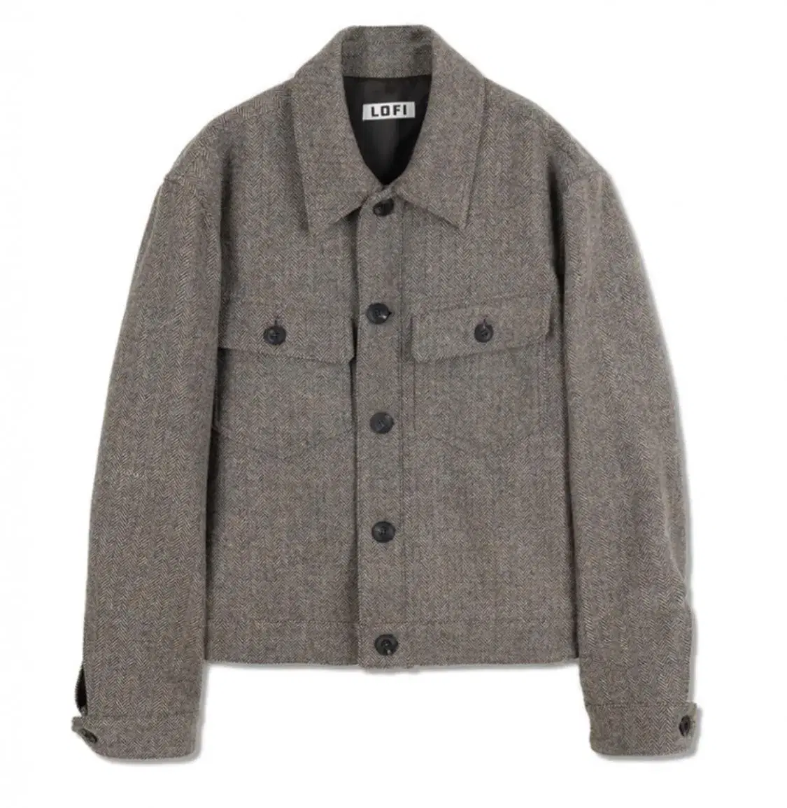 Lo-fi wool herringbone tucker jacket size L