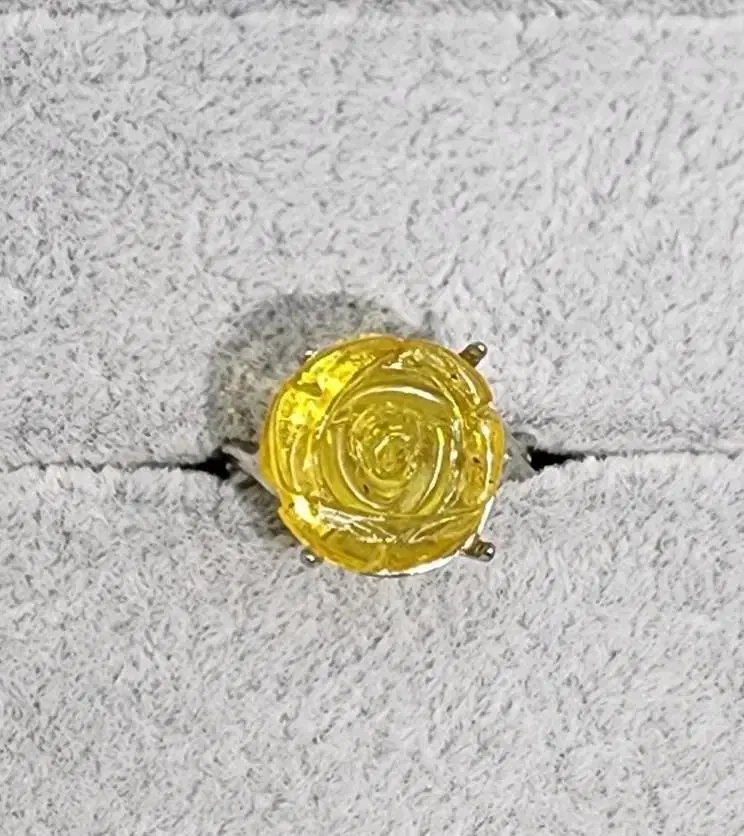 New product Natural gemstone beeswax rose Half-ring Adjustable size Gemstone ring