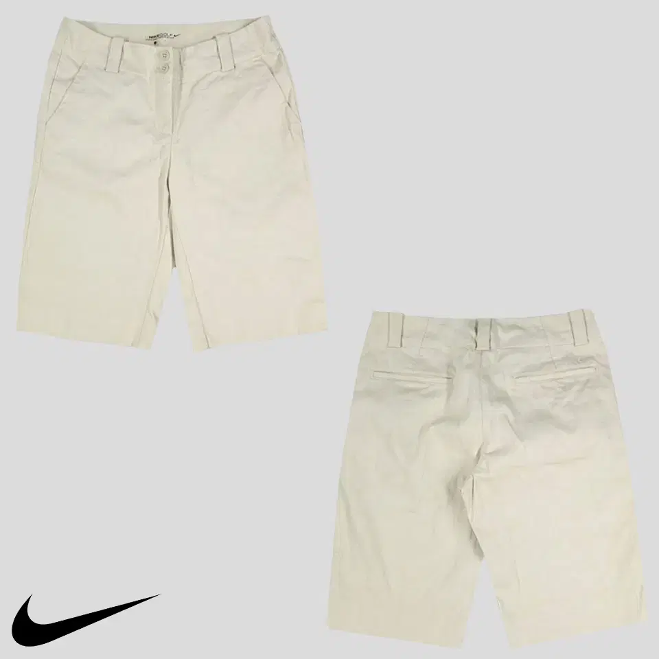 Nike Golf Ivory tonal swoosh plaid golfwear cotton vahn half pants