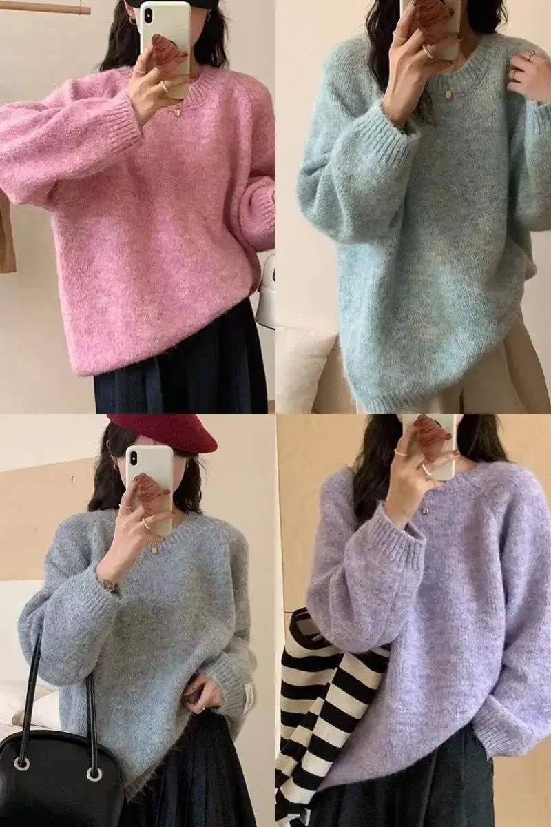 (Unfitted New Product) High-quality pastel knit sweater