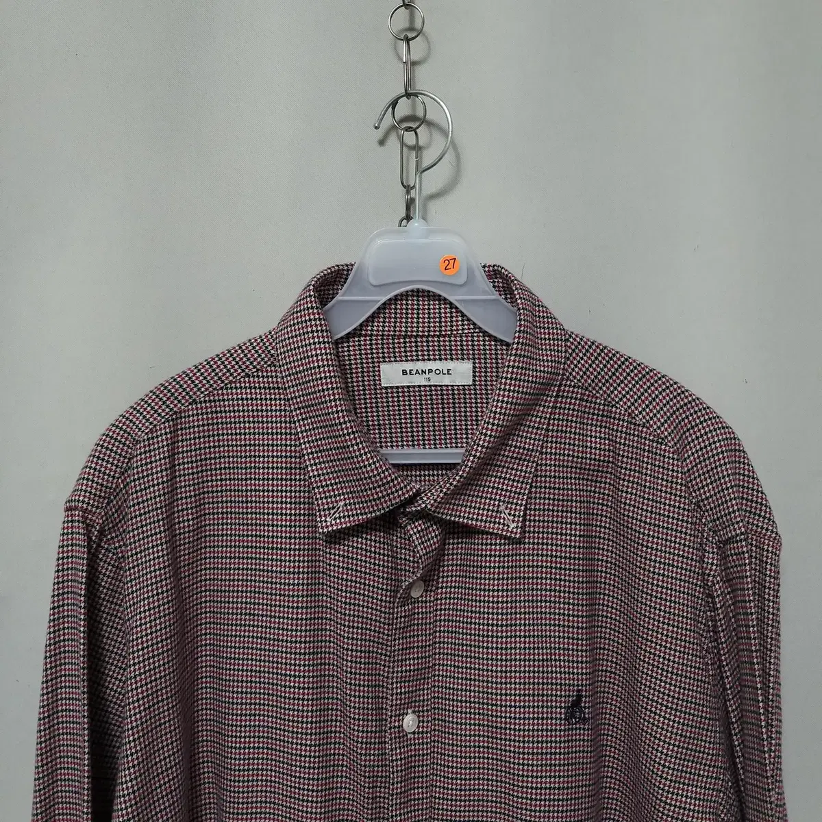 U-27 Beanpole Men's Spring and Autumn Check Shirt 115 18 Years Old