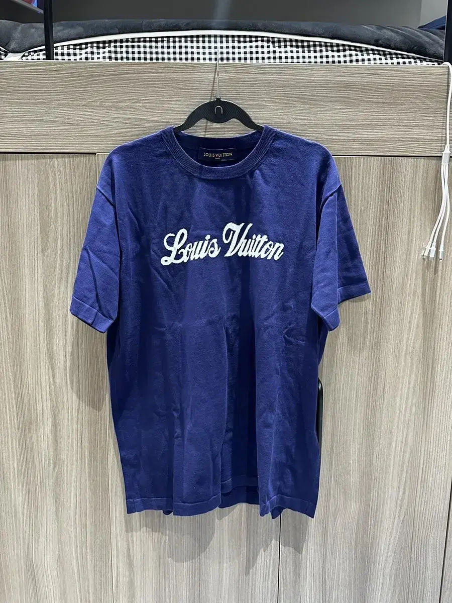 (Today Only)Louis Vuitton Lettering Vahn Short Sleeve Knit T-Shirt