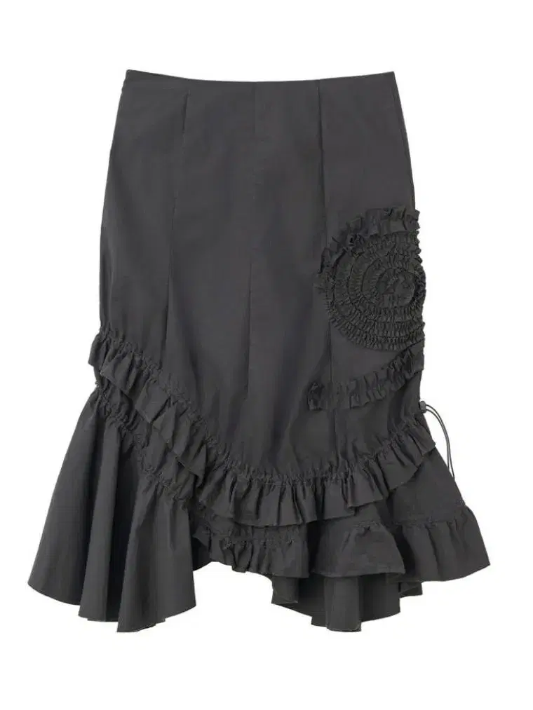 Sculptor classic flower frill midi skirt