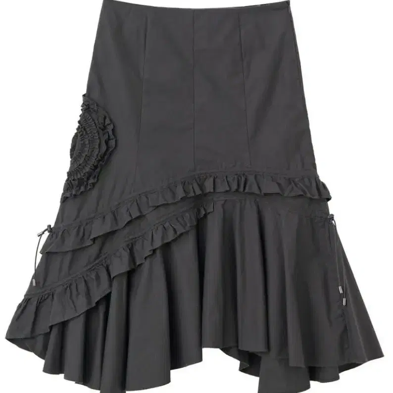 Sculptor classic flower frill midi skirt