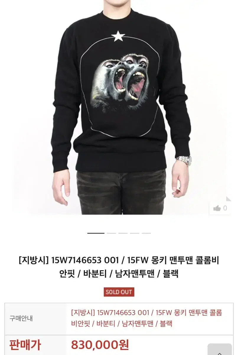 [105] Givenchy Star Tumonkey Man to Man