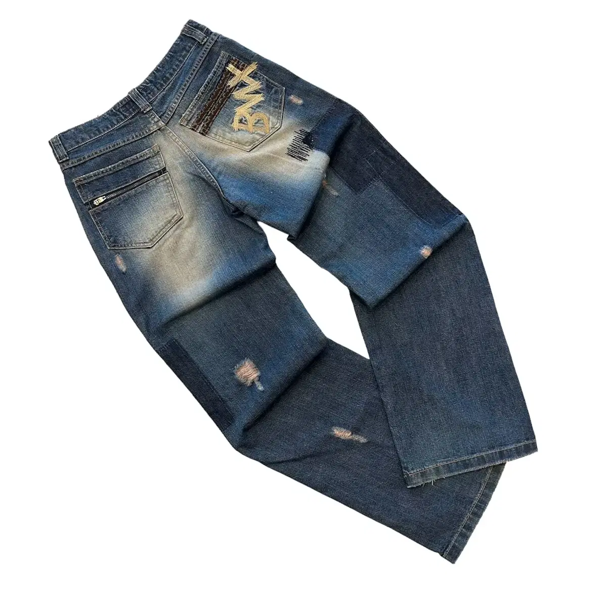 MERE JEANS Vintage Patchwork Denim Pants Jeans