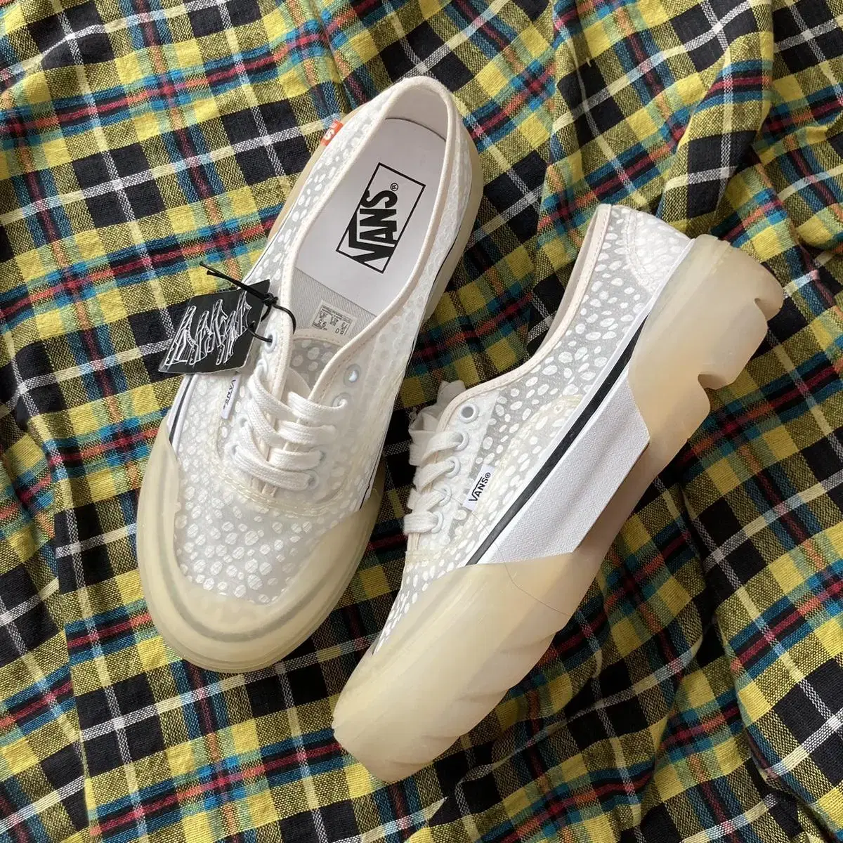 Vans 반스 어센틱 메쉬 도트 모듈러 화이트 스니커즈 운동화