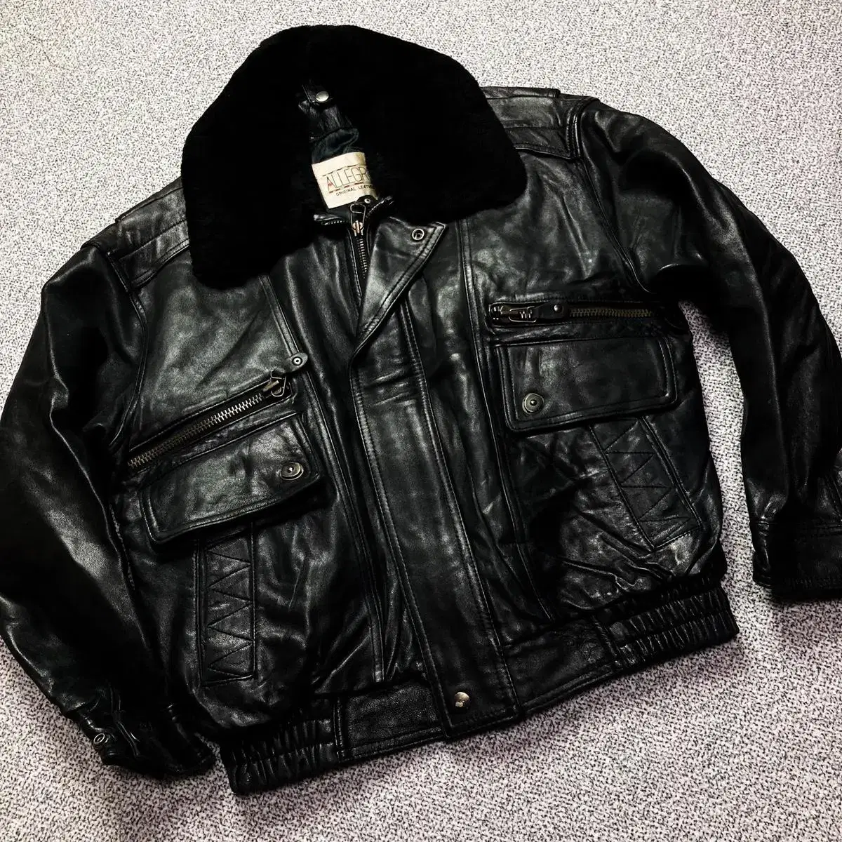 90s Allegro original Leather sheepskin leather jacket