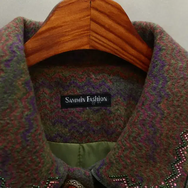 SAMMIN FASHION  빈티지 카라넥 울 100% 머플러 세트 코트