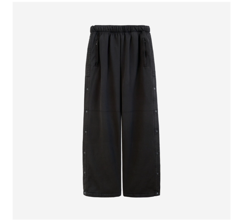 [4] Polyester Warm-Up Sweatpants - Black