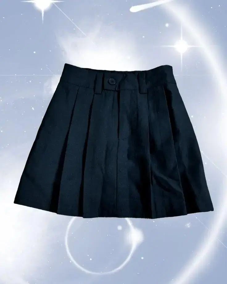 High-waisted diagonal button pleated mini skirt skirt black