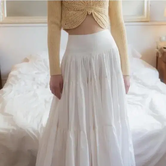 thetis cream cotton long skirt (구합니다!)