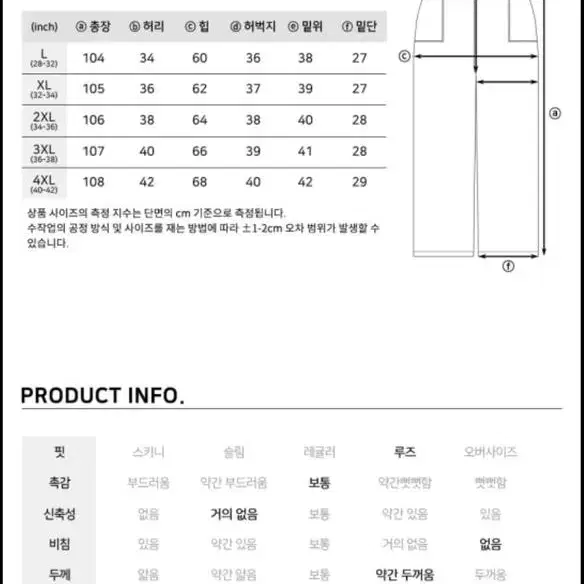 그리너리크리드 밴딩팬츠 3xl