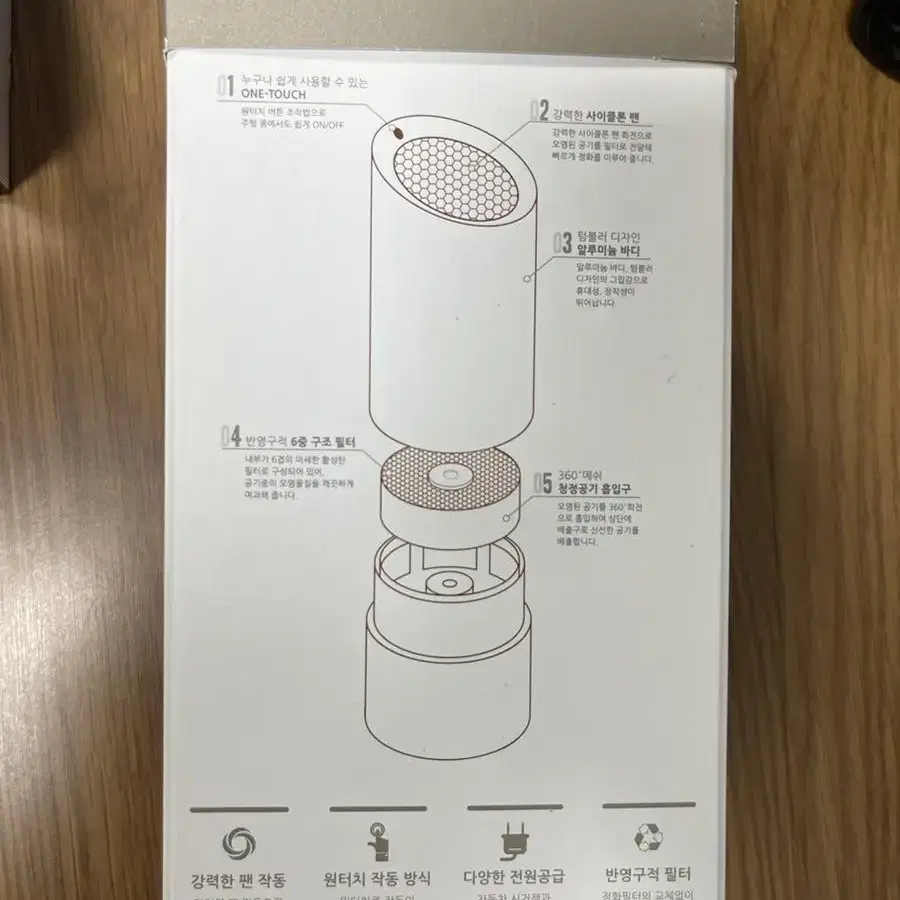 (미개봉) 차량용 에어텀블러 공기청정기