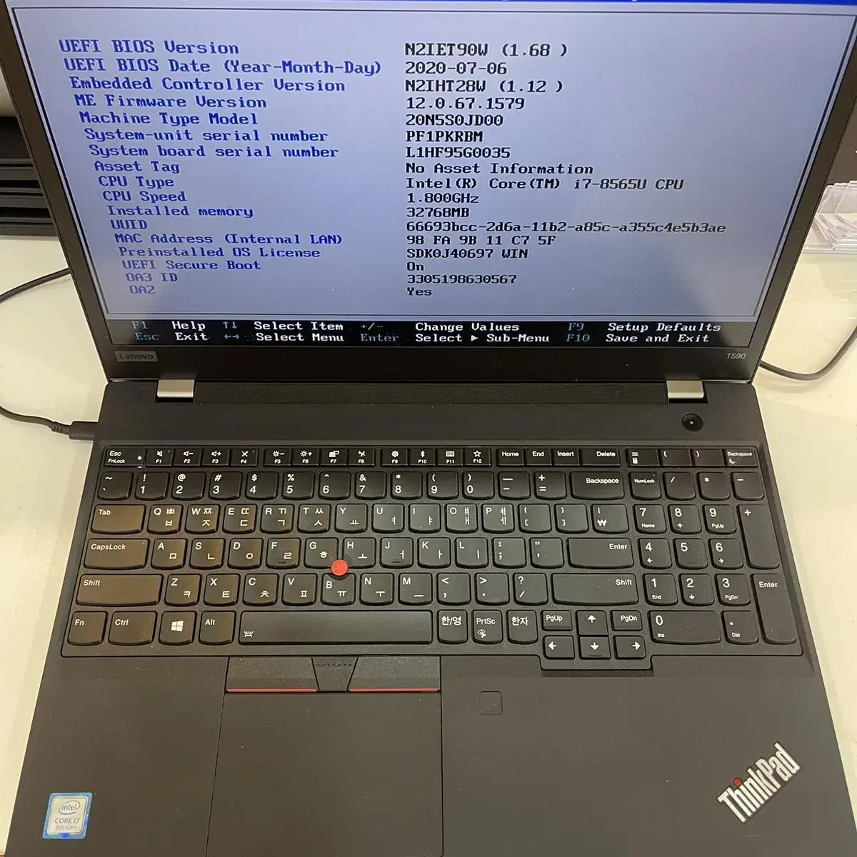 Lenovo T590 레노버 i7/16GB/512GB 노트북