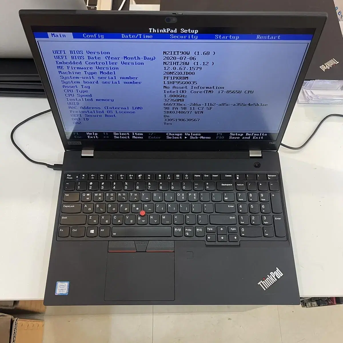 Lenovo T590 레노버 i7/16GB/512GB 노트북