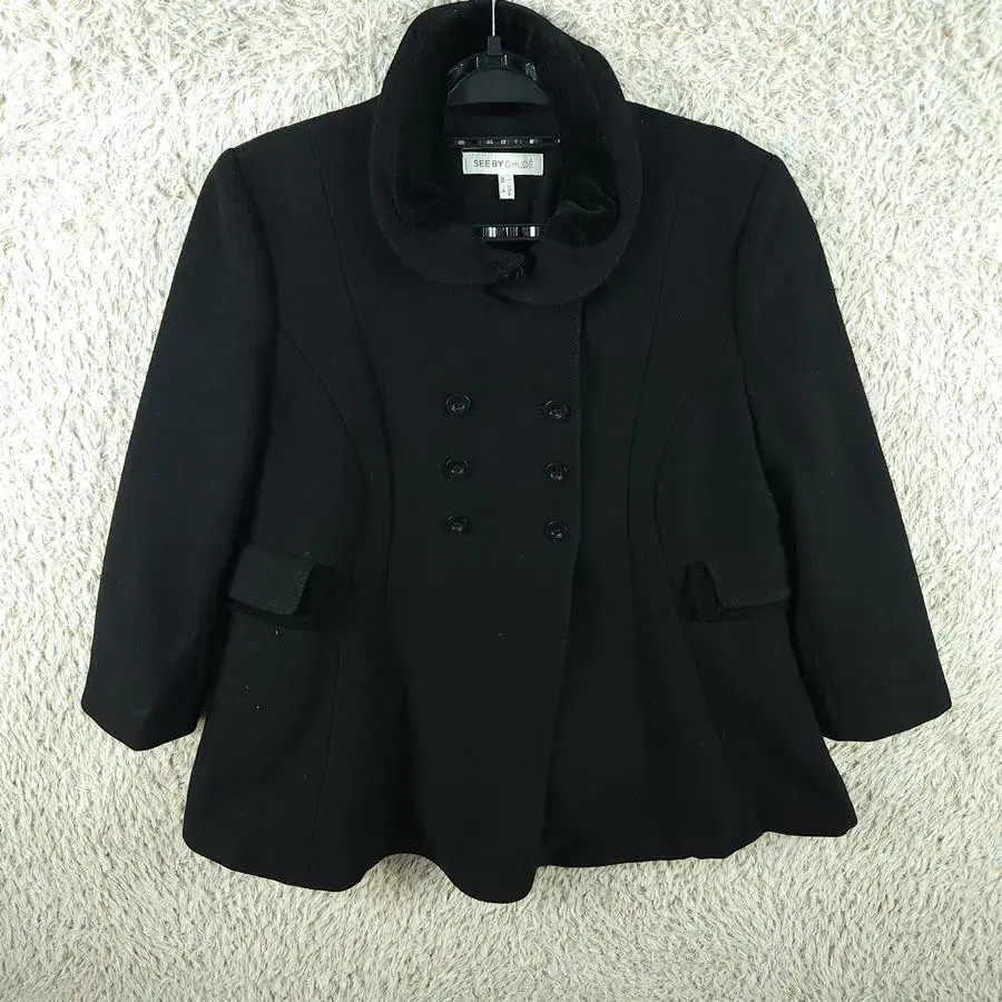 [W82]See By Chloé Black Wool Cape Jacket[Y3C-087]/Lady Bloo