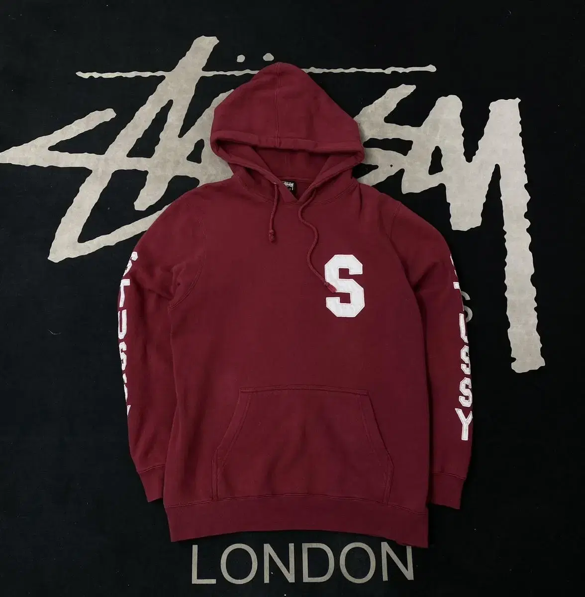 Stussy Vintage Burgundy Hoodie M