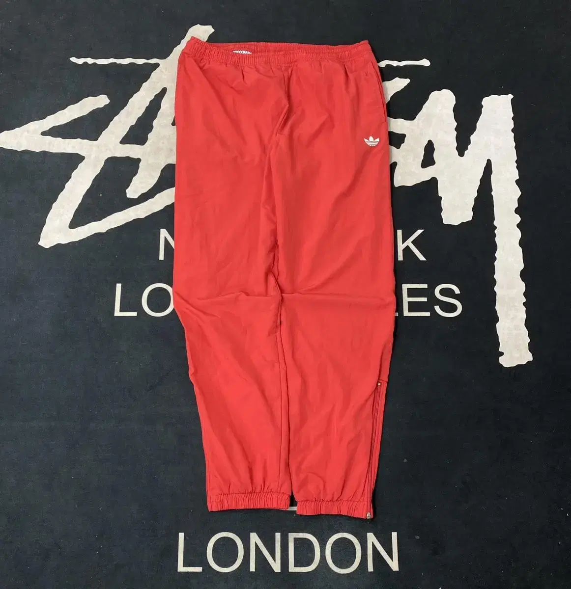 80s Adidas Red Nylon Cutoff Pants L