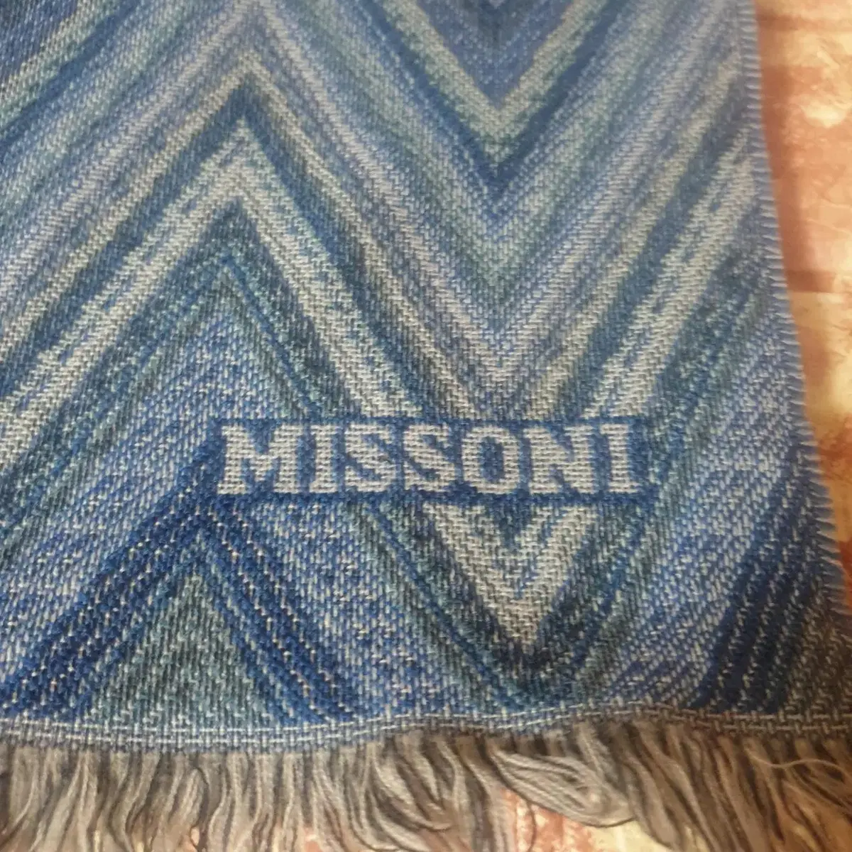 MISSONI 미쏘니 머플러 / 목도리 블루 정품