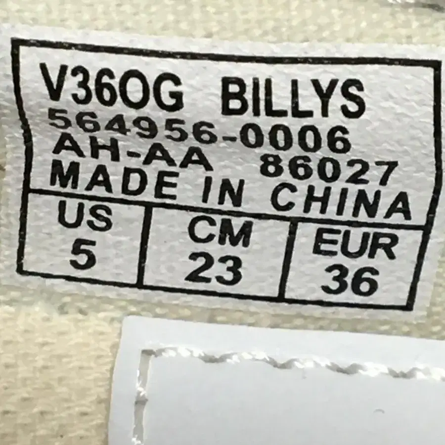 [Vans] 반스 X BILLYS 스타일36 230mm