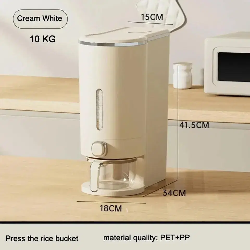 새제품 쌀통 5kg 10kg 백미 잡곡 디스펜서