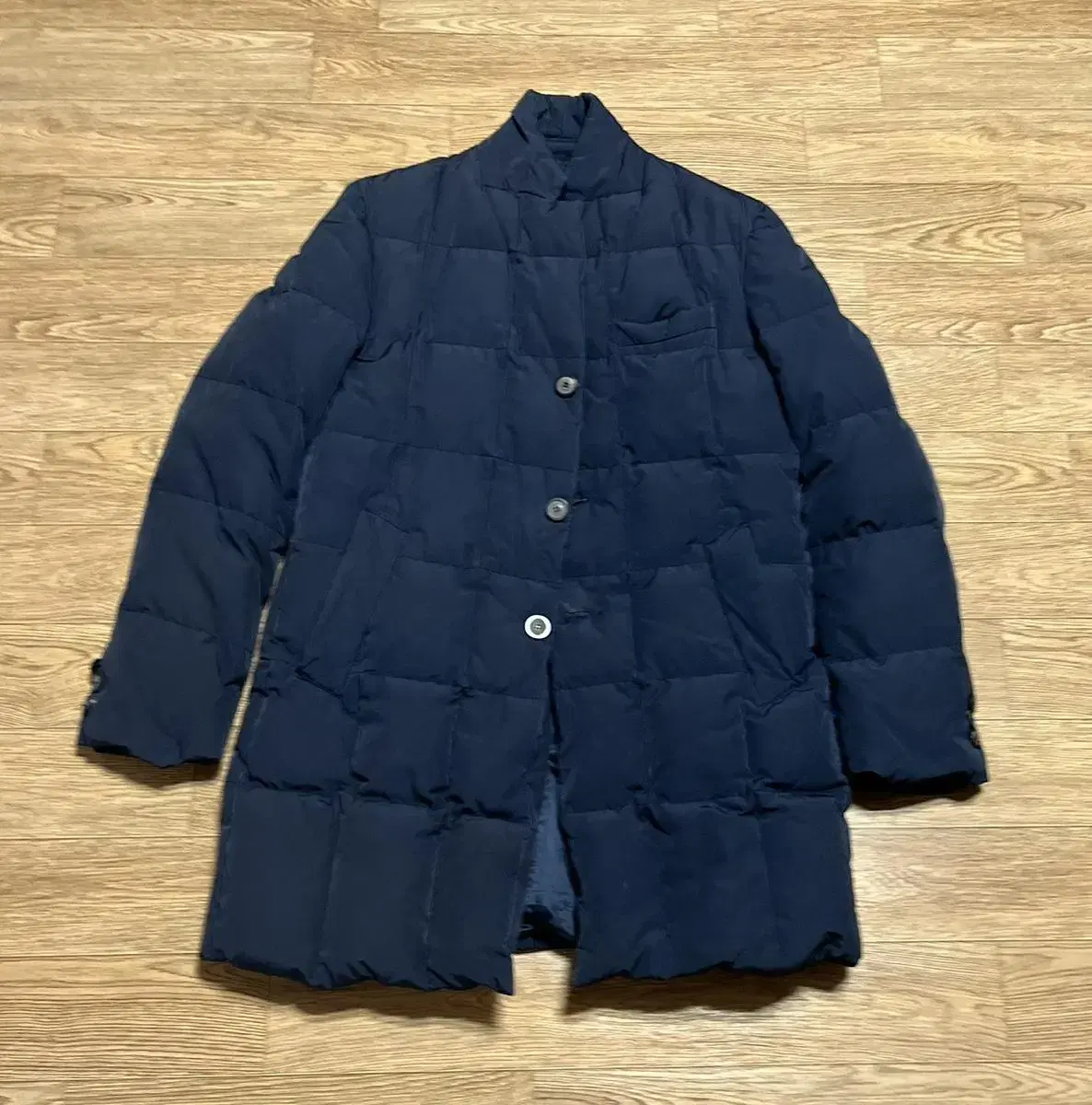 [100] Lenoma Slim Fit Neck Up Duck Puffer Coat Dark Navy