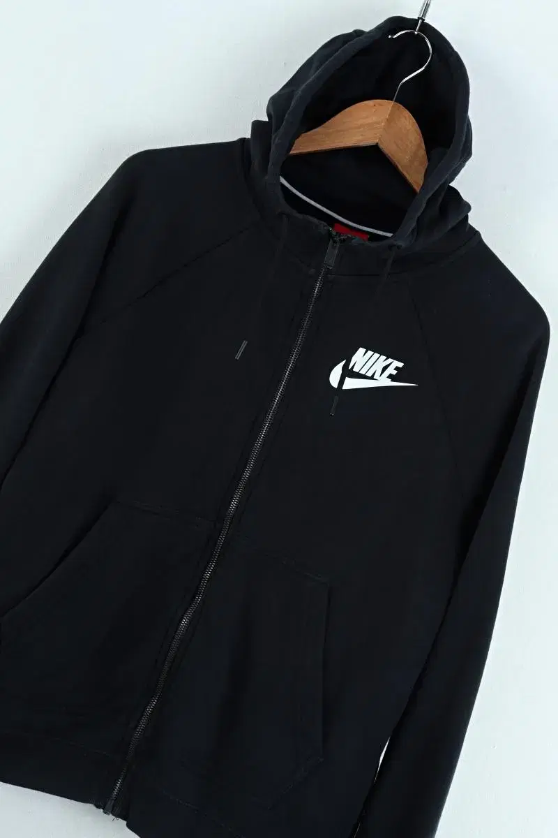 (L) Nike Hoodie Zip Up Black Techpack Old School - A0B9