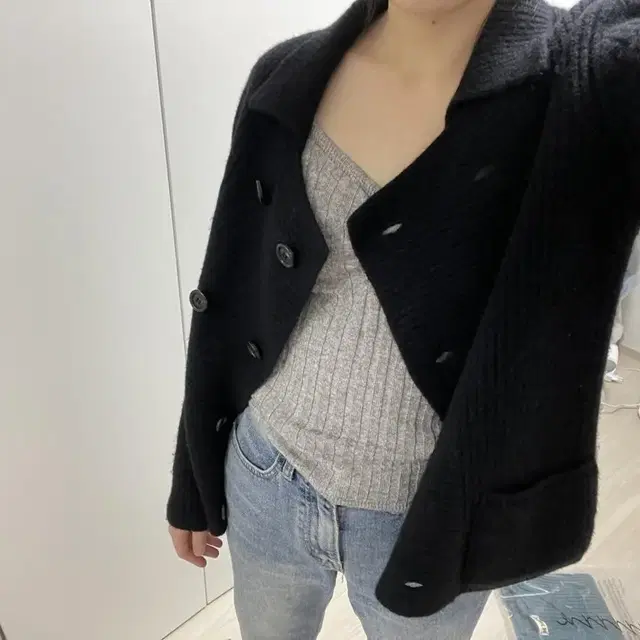 Lo61 black cardigan 블랙 가디건